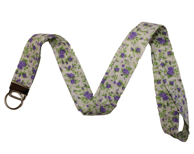 Country Cottage Purple Floral Lanyard