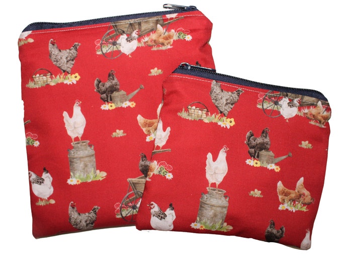Reusable Snack and Sandwich Bag Chickens
