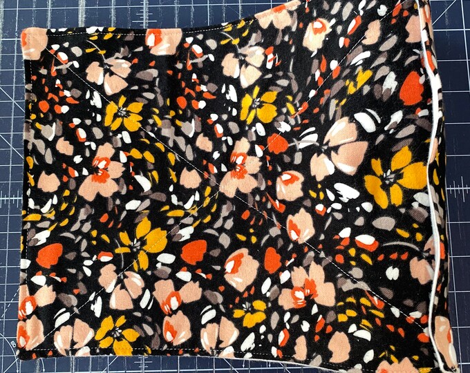 Reusable Unpaper Towel Watercolor Floral Black and Peach