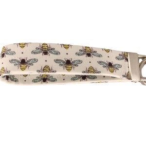 Blue Bee Fabric Keychain