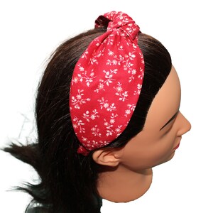 Red Floral Knotted Headband
