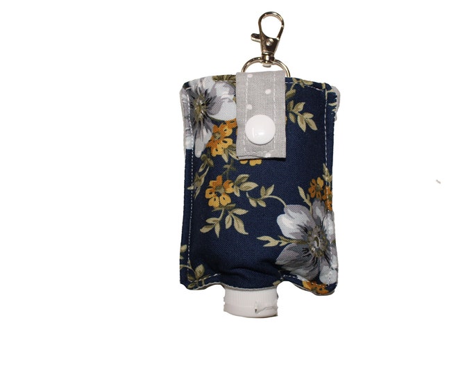 Hand Sanitizer/Lotion Caddy Navy Blue Floral