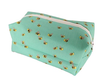 Teal Bee Cosmetic Case