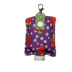 Hand Sanitizer/Lotion Caddy Purple Strawberries