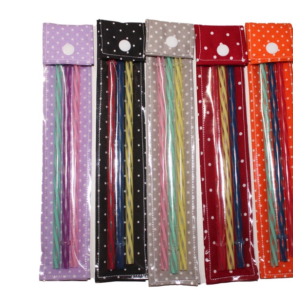 Reusable Straw Pouch Polka Dots