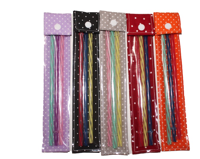 Reusable Straw Pouch Polka Dots