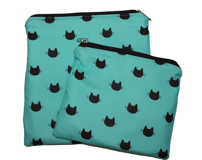 Reusable Snack and Sandwich Bag Black Cats