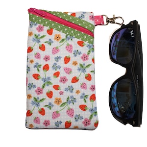 Sunglass / Eyeglass Case Gingham and Berries