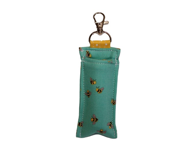 Bees on Teal Chapstick Holder