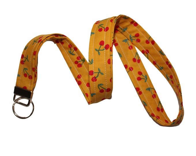 Cherries on Yellow Lanyard