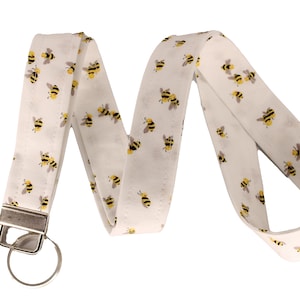 White Tiny Bee Lanyard