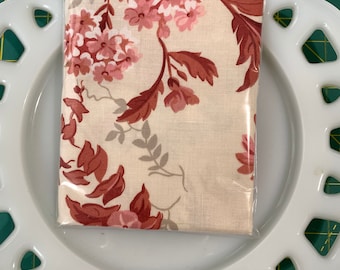 Taupe and Brick Floral Lunch Box Napkin