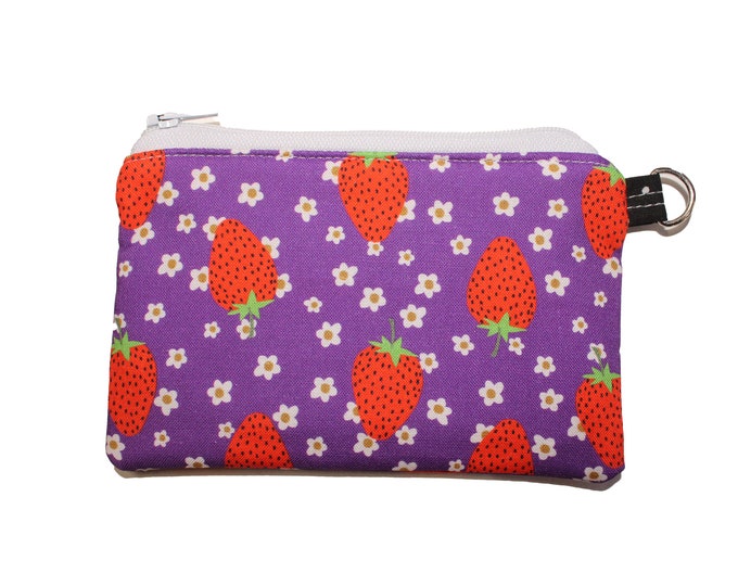 Purple and Red Strawberry Coin Purse