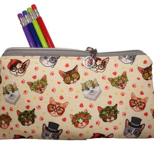 Emily Pencil Pouch Cats with Hats