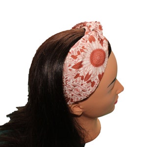 Rust Sunflower Floral Knotted Headband