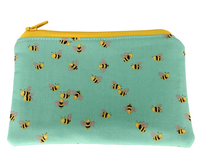 Teal Bee Coin Purse