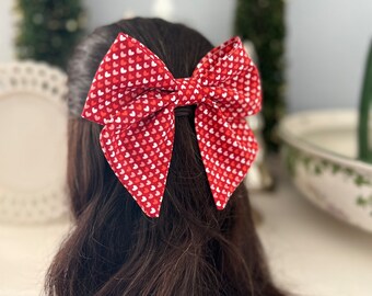 valentine Hearts Hair Bow