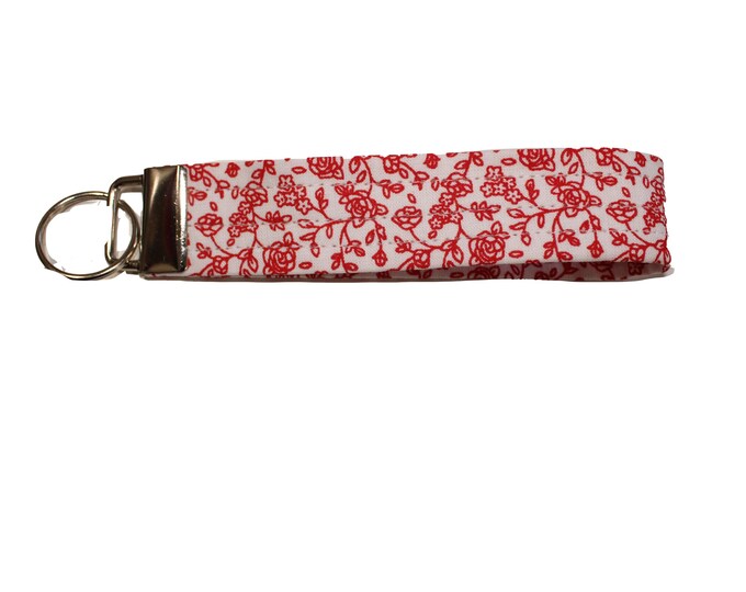 Red Roses Fabric Keychain