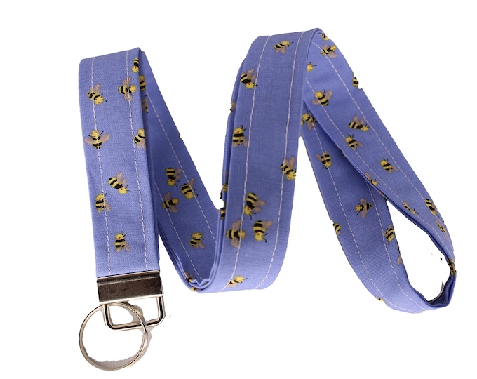 Blue Tiny Bee Lanyard