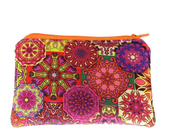 Orange Mandala Coin Purse