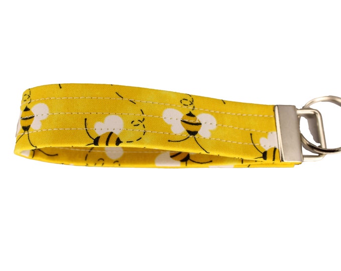 Yellow Bee Fabric Keychain