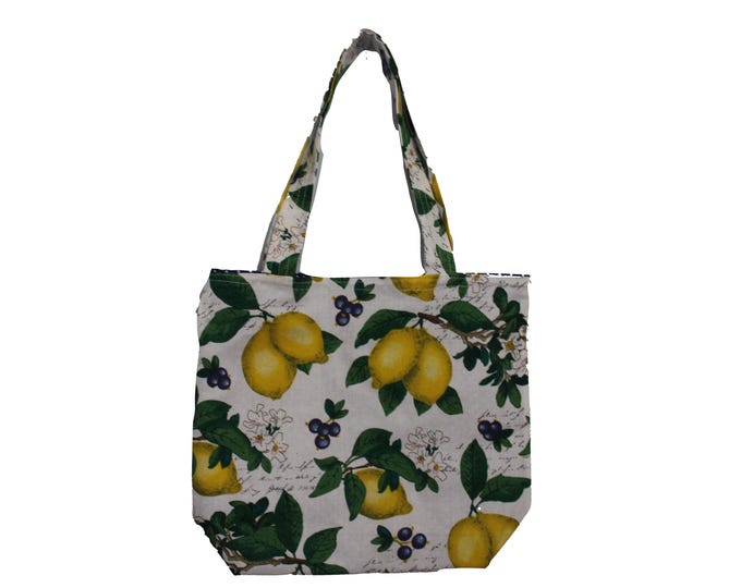 Mini Tote Lemons and Blueberries