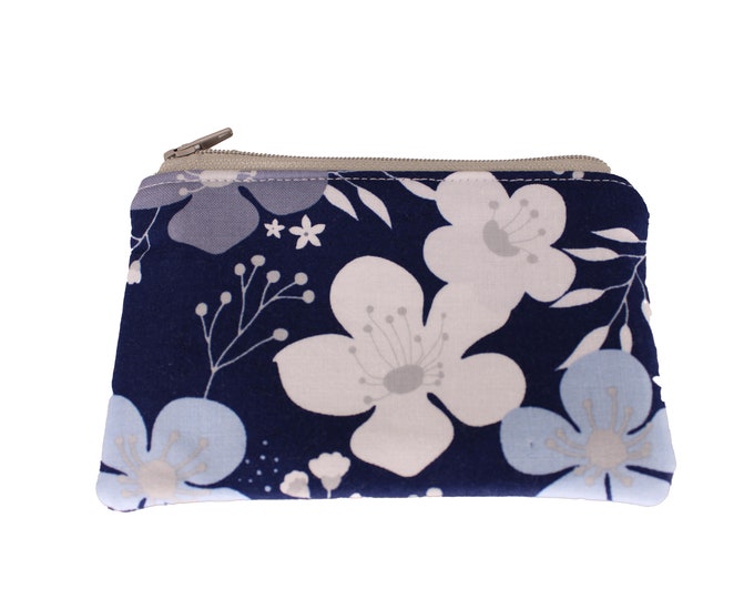 Navy Floral Coin Purse