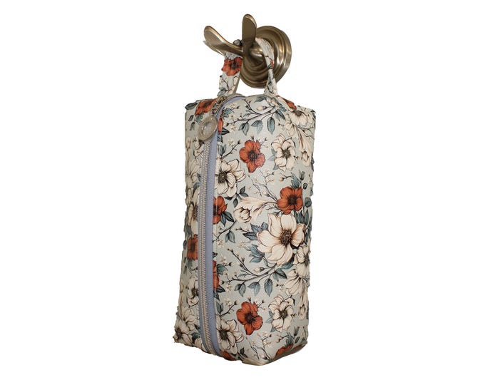 The Ashley Pebbled Vinyl Blue and Grey Floral