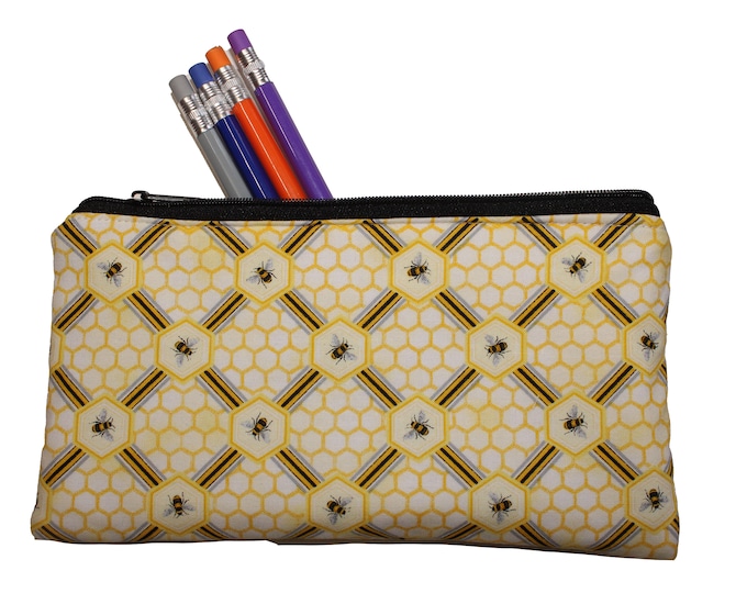 Emily Pencil Pouch Hexie Bees
