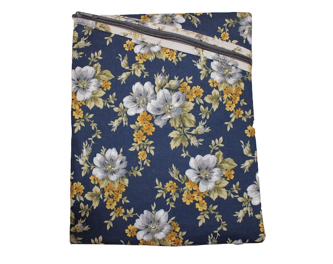 Tablet Case / Book Sleeve Navy Blue Floral