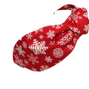 Holiday Knotted Fabric Headband Red Snowflake