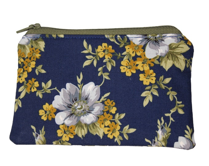 Navy Floral Coin Purse