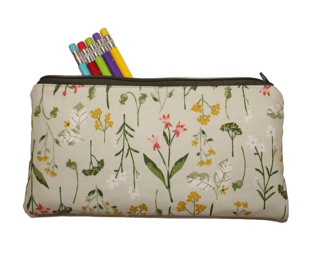 Emily Pencil Pouch Minty Floral