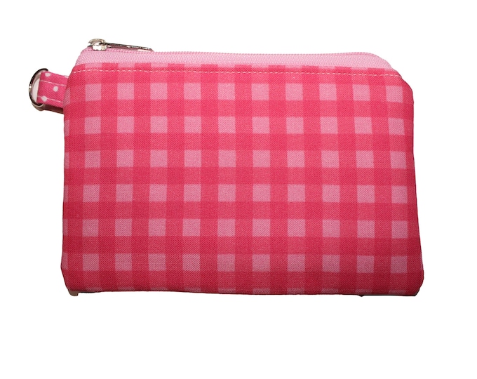 Pink Checkered Coin Purse