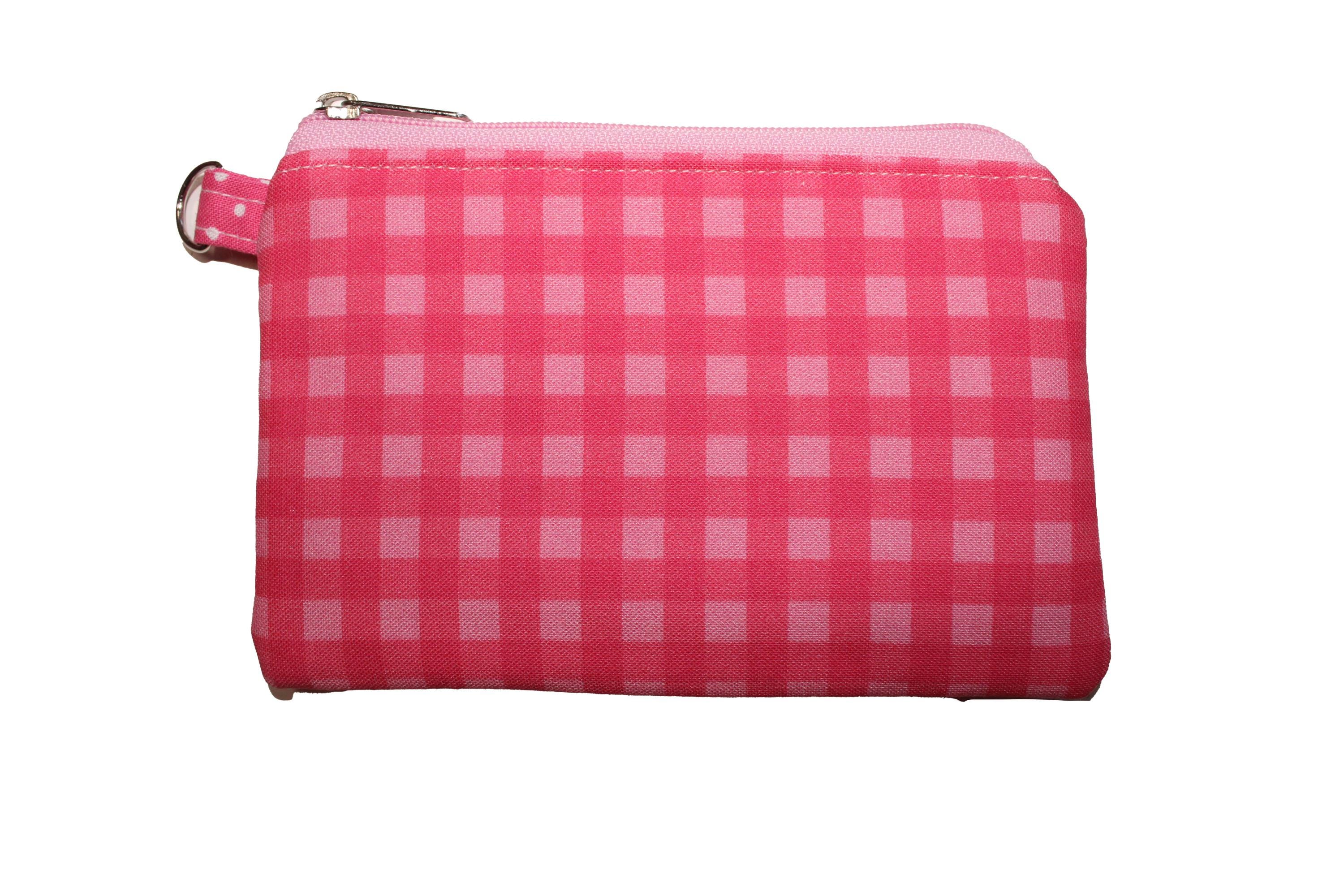 Pink Checkered Coin Purse