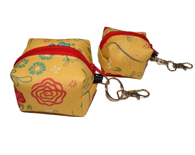 Cube Pouch Yellow Floral