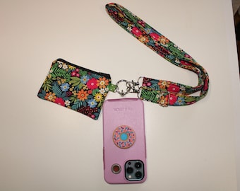 Crossbody Phone Strap Multi Color Floral