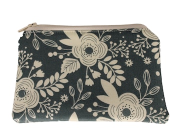 Light Blue Floral Coin Purse