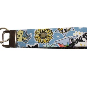 Disney Princess Sticker Print Fabric Keychain