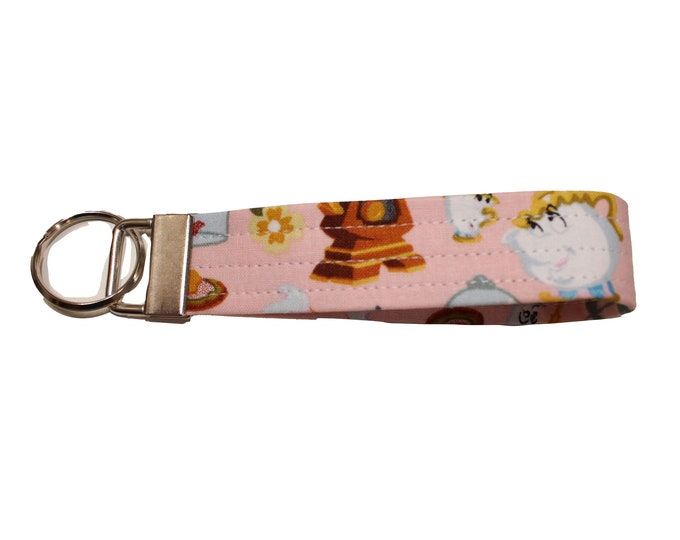 Beauty and the Beast Fabric Keychain