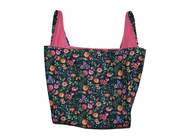 Butterfly Floral Reversible Market Bag