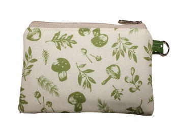 Mushrooms on Cream Coin Purse