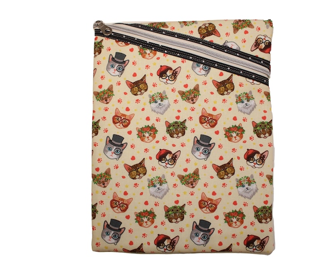 Tablet Case / Book Sleeve Cats with Hats