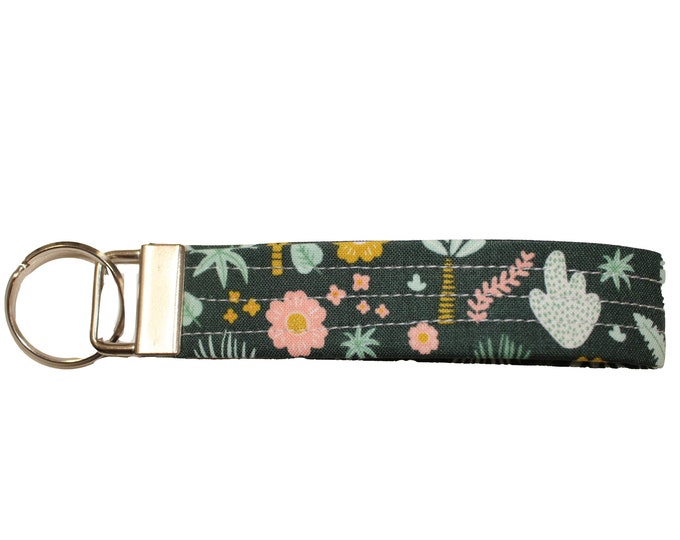 Jungle Floral Fabric Keychain