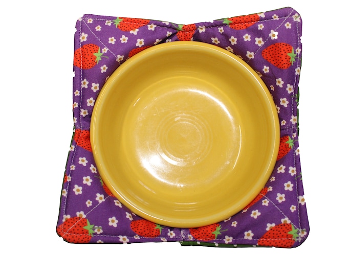 Reversible Bowl Cozy Purple Strawberry