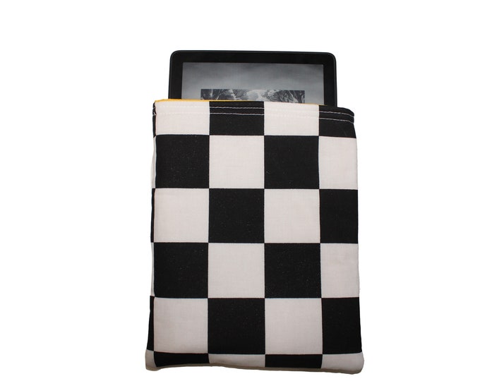 Kindle Slip In Pouch Black and White Checkers