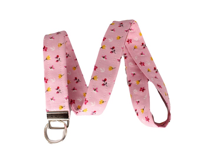 Its Bitsy Pink Floral Lanyard