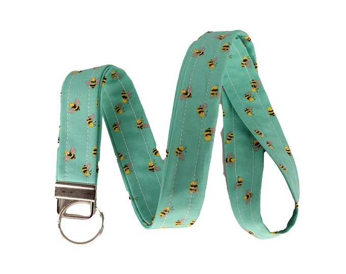 Aqua Tiny Bee Lanyard