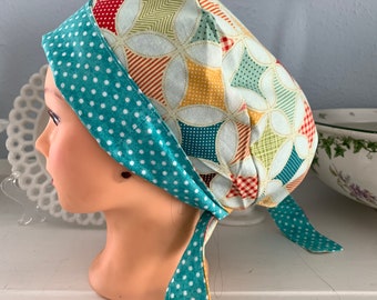 Surgical Scrub Cap, Reversible, One Size Fits all and 100% Cotton