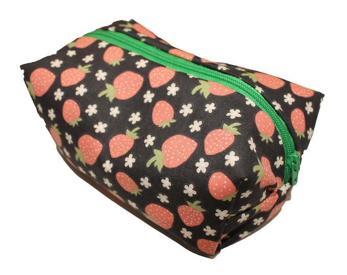 Strawberry on Black Cosmetic Case